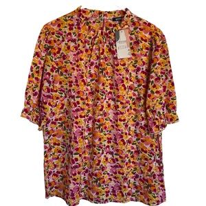 BTFBM Women's Floral Top - Pink and Orange